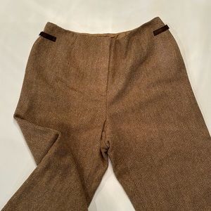 Ann Taylor 6P Classic Camel/Brown Chevron Wool Pants/Trousers